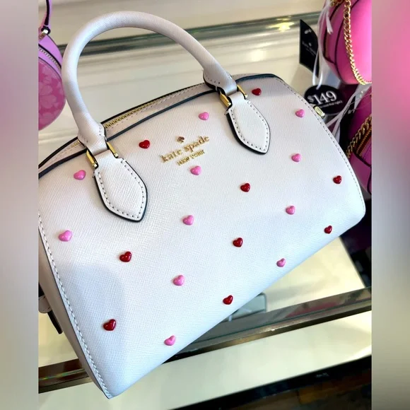 New Kate Spade Madison Heart Studs Small Dolly Duffle# KK211 - Picture 4 of 9